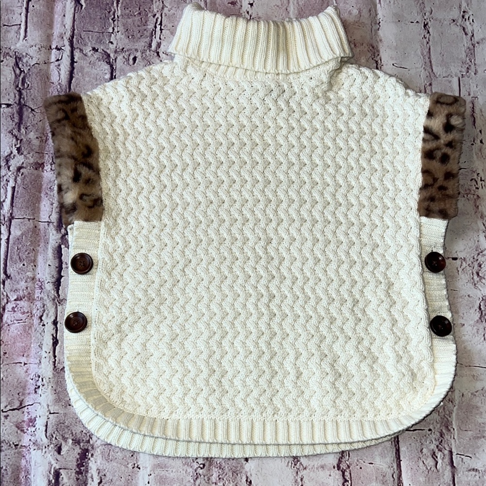 Aspen Kids Cowl Neck Knit Poncho